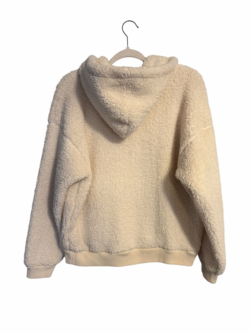 Disney x American Eagle Mickey Mouse Sherpa Hoodie Cream Cozy Fleece Size S - Picture 2 of 7